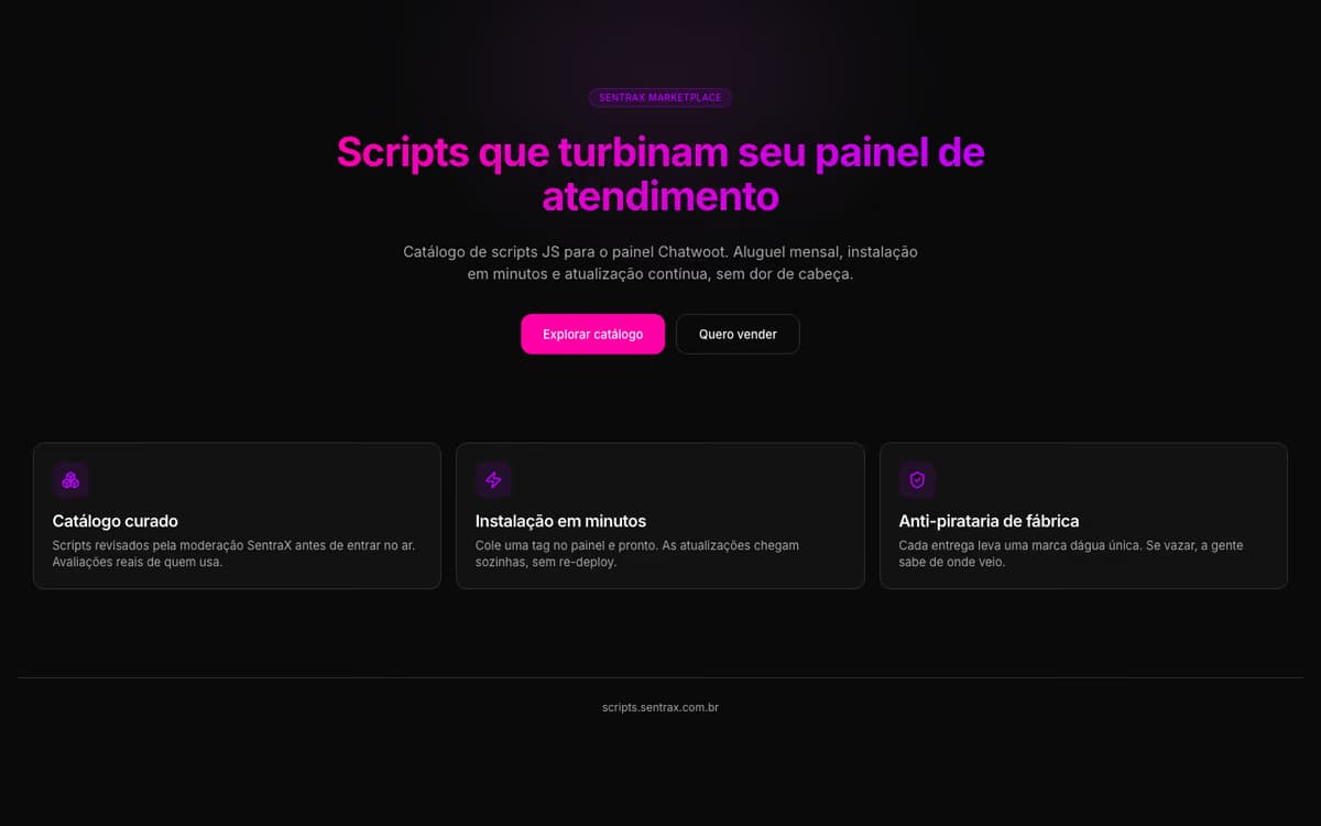 Marketplace de scripts SentraX